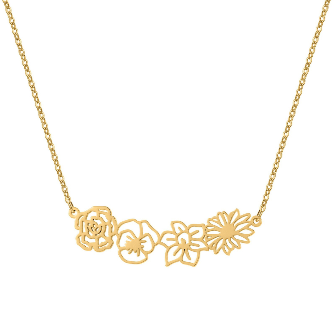 Fijn Gepersonaliseerde Geliefde Bloemen Collier