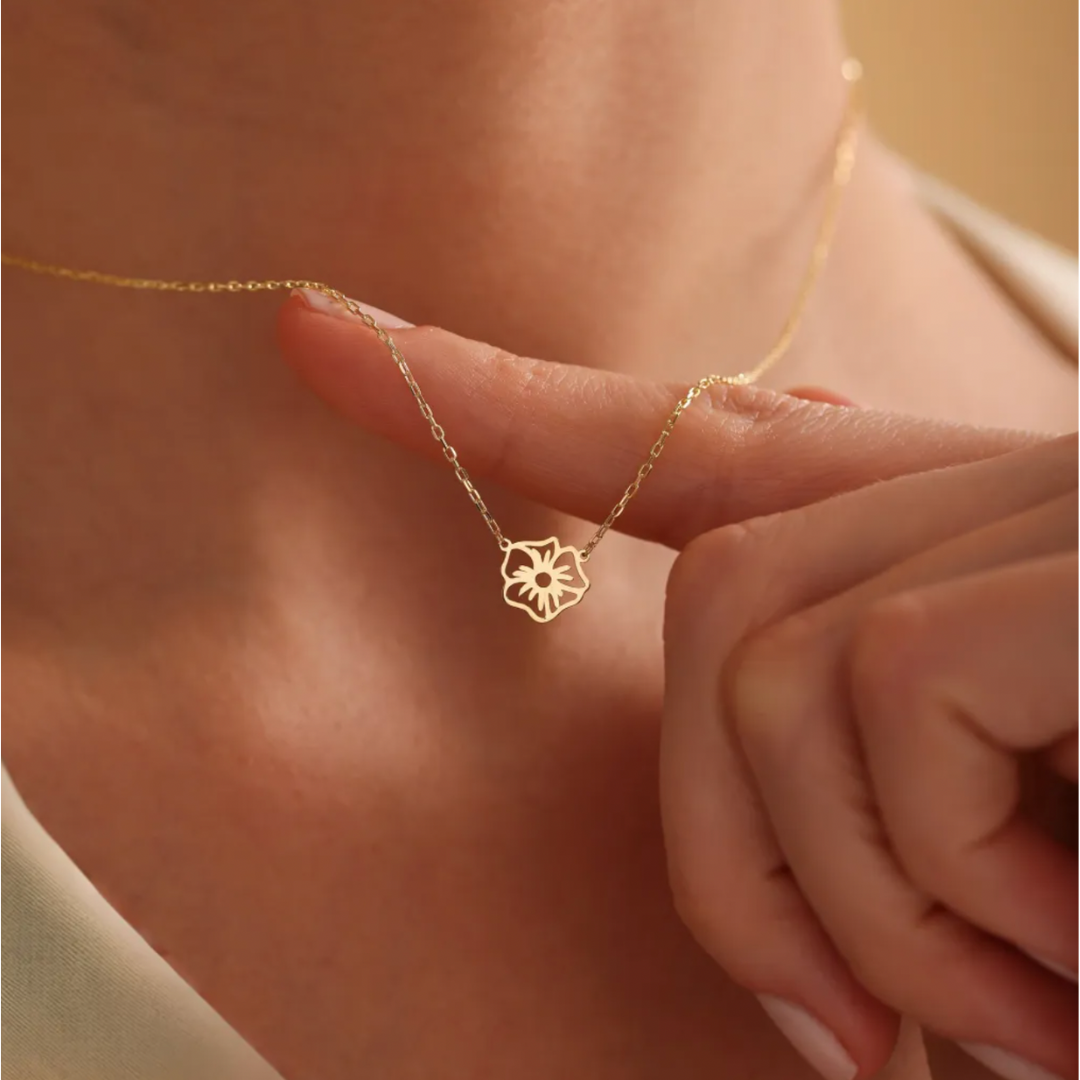 Fijn Gepersonaliseerde Geliefde Bloemen Collier