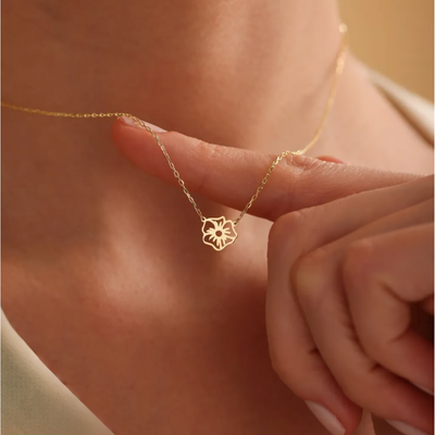 Fijn Gepersonaliseerde Geliefde Bloemen Collier