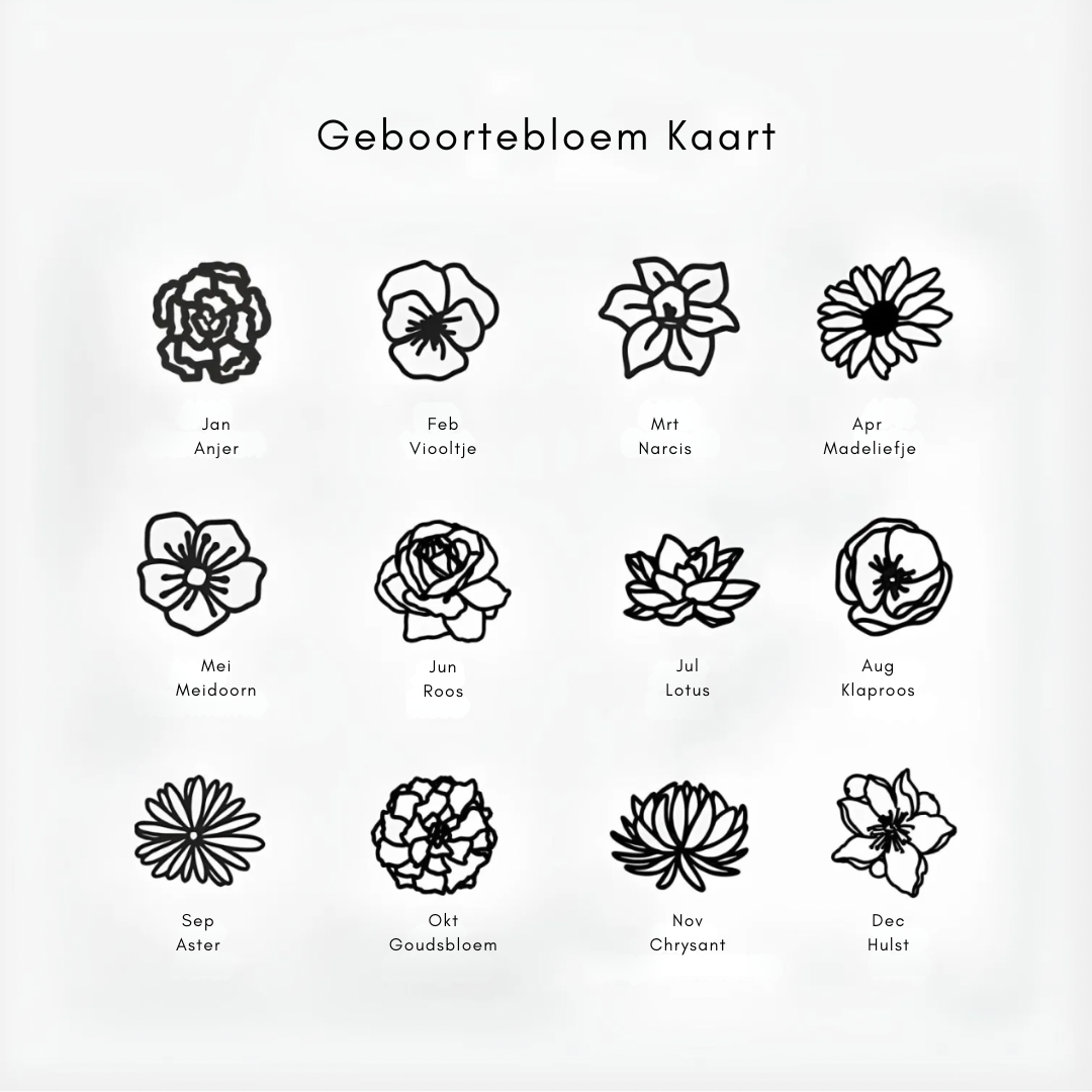 Fijn Gepersonaliseerde Geliefde Bloemen Collier