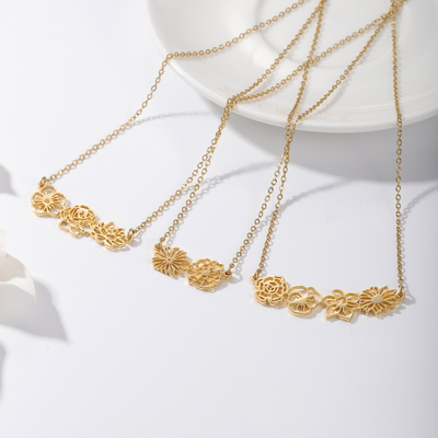 Fijn Gepersonaliseerde Geliefde Bloemen Collier