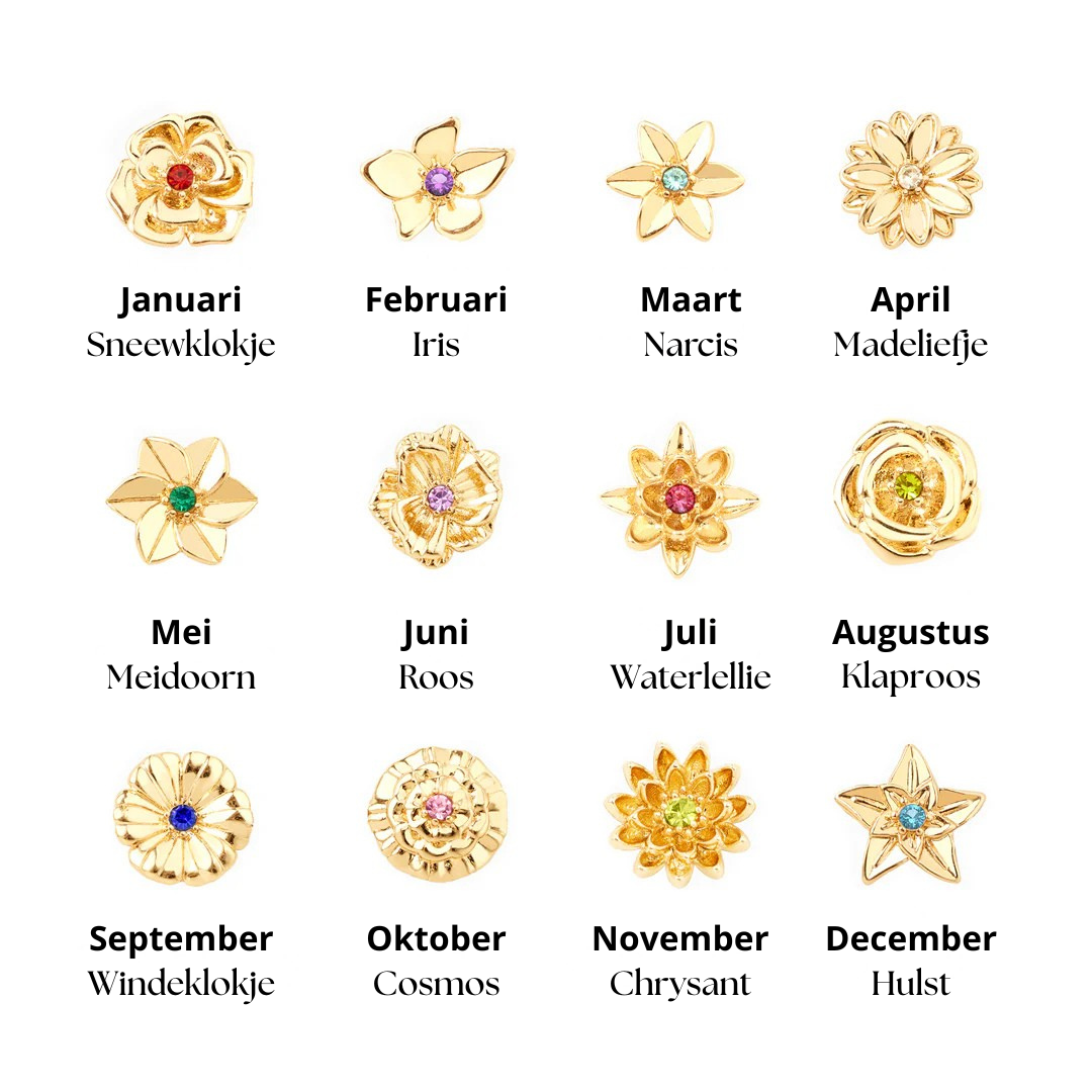Gepersonaliseerde Geboortebloem Armband